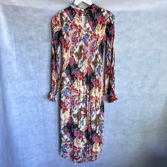 Anthropologie Maeve Shara Polished Pleats, Floral, Midi Dress XS - Picture 8 of 16